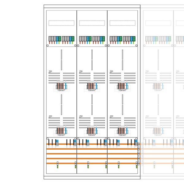 Zählerschrank 9 Zähler, TSG, Verteiler, APZ, 1400mm | 3.HZ | SCHIEGL (links)